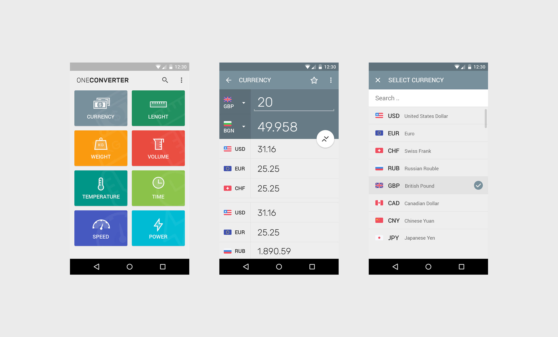 MacroPinch: One Converter Android, screen 2