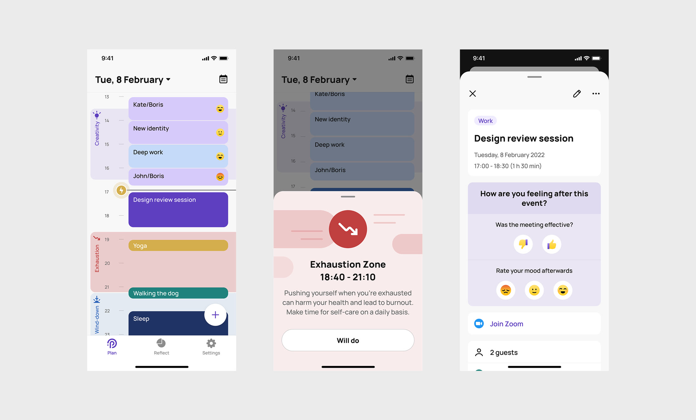Paced: iOS / Android app, screen 2
