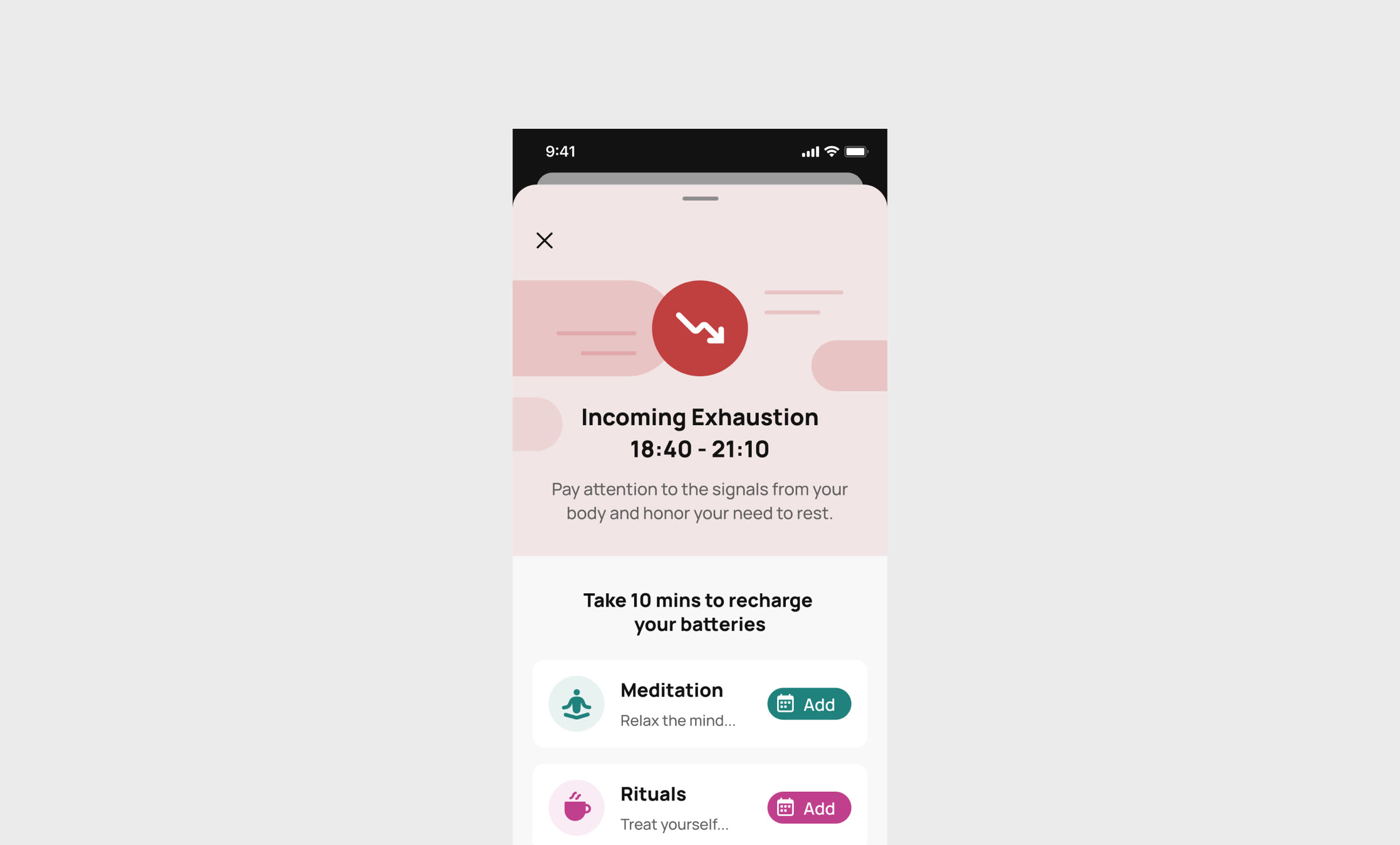 Paced: iOS / Android app, screen 3