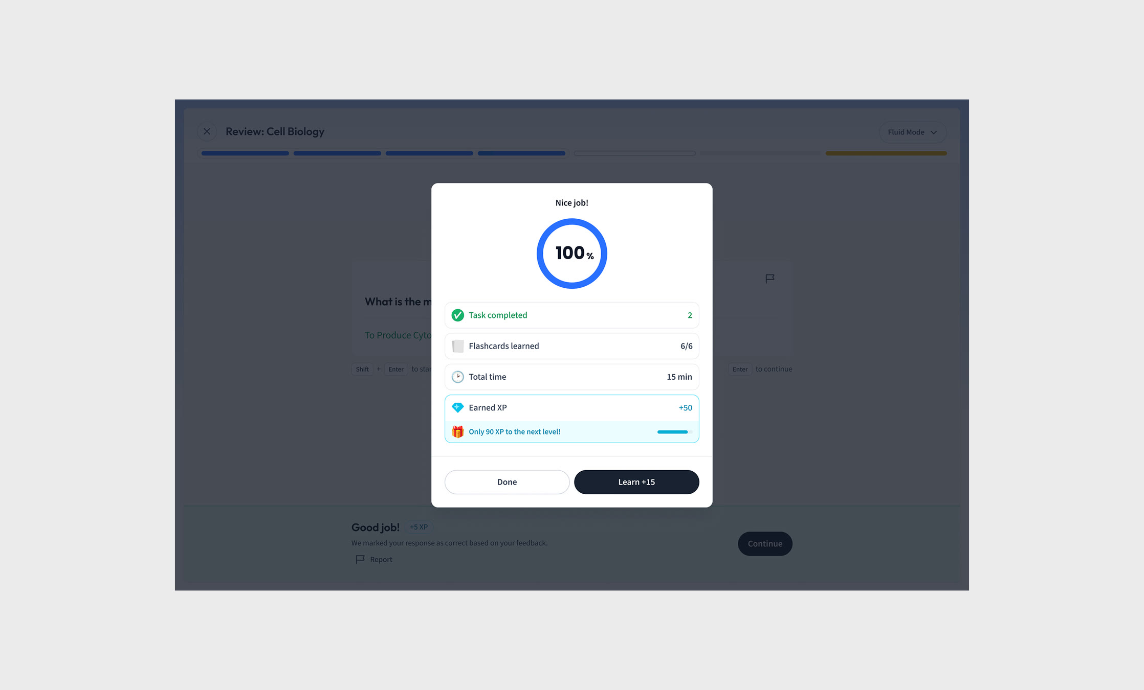 StudySmarter: Post-learning Experience, screen 1